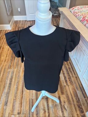 SHEIN Black Puff Sleeve Blouse size medium